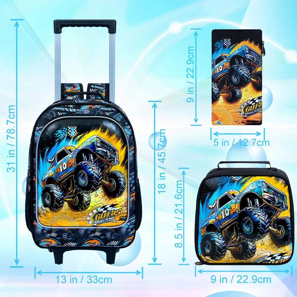 Sac à dos à roulettes pour garçons, cartable à roulettes pour enfants, sac d'école primaire à roulet