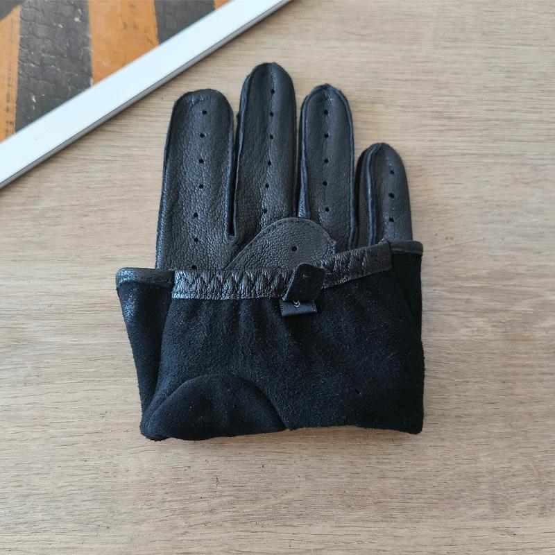 Gants en peau de cerf pour hommes, fins, sans lignes, protection solaire d'extérieur, cyclisme, cond
