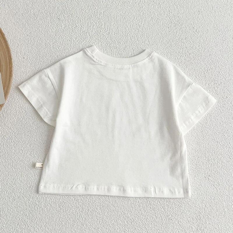 Été bébé garçons filles T-shirt enfant en bas âge dessus de couleur unie vêtements Style coréen infa