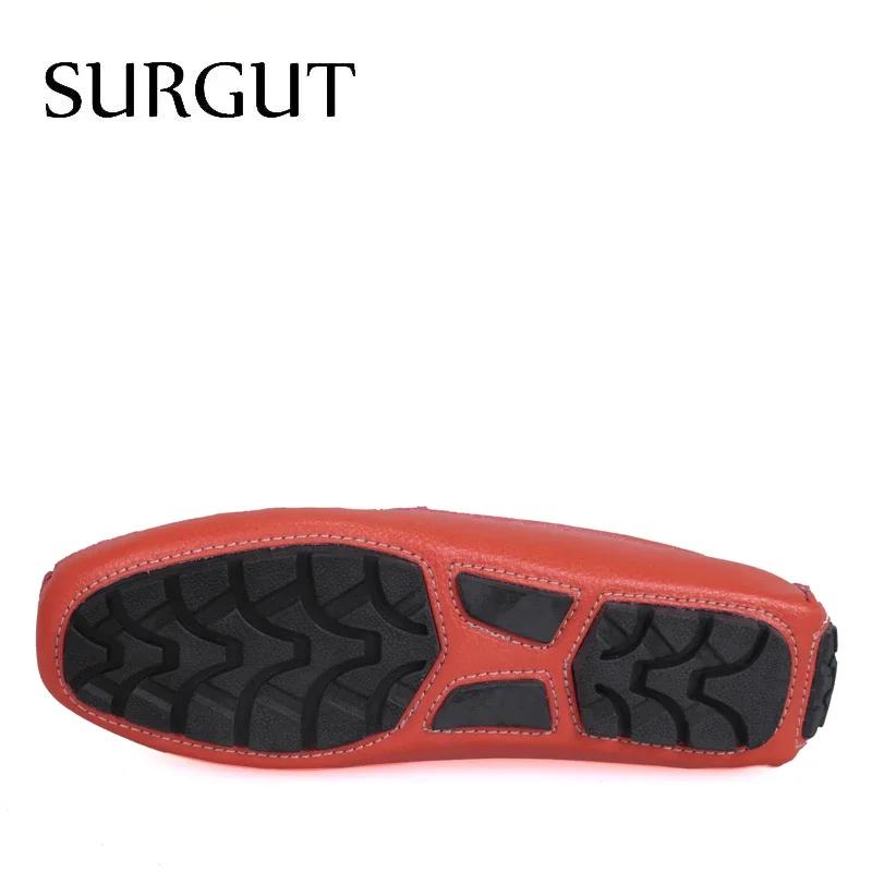 SURGUT – chaussures plates en croûte de cuir de vache pour hommes, mocassins de marque, chaussures d