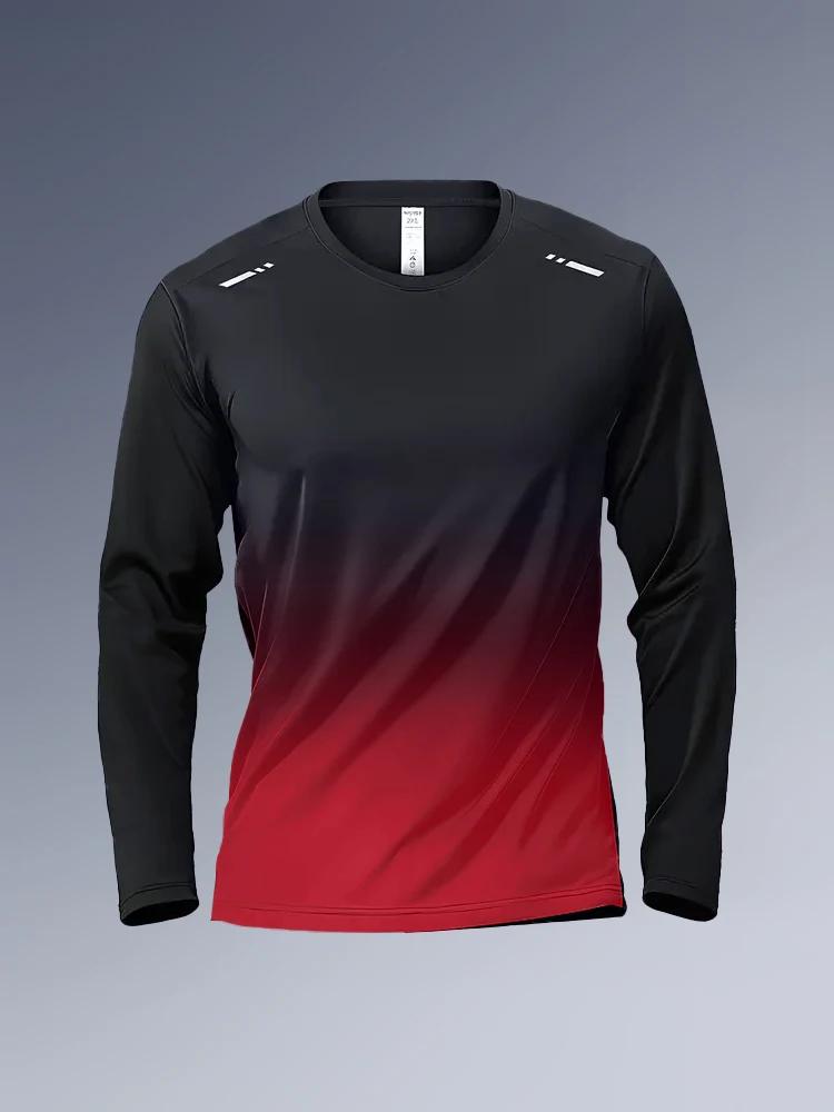 T-shirt à manches longues pour hommes, vêtements de Fitness, printemps-automne, vêtements à séchage