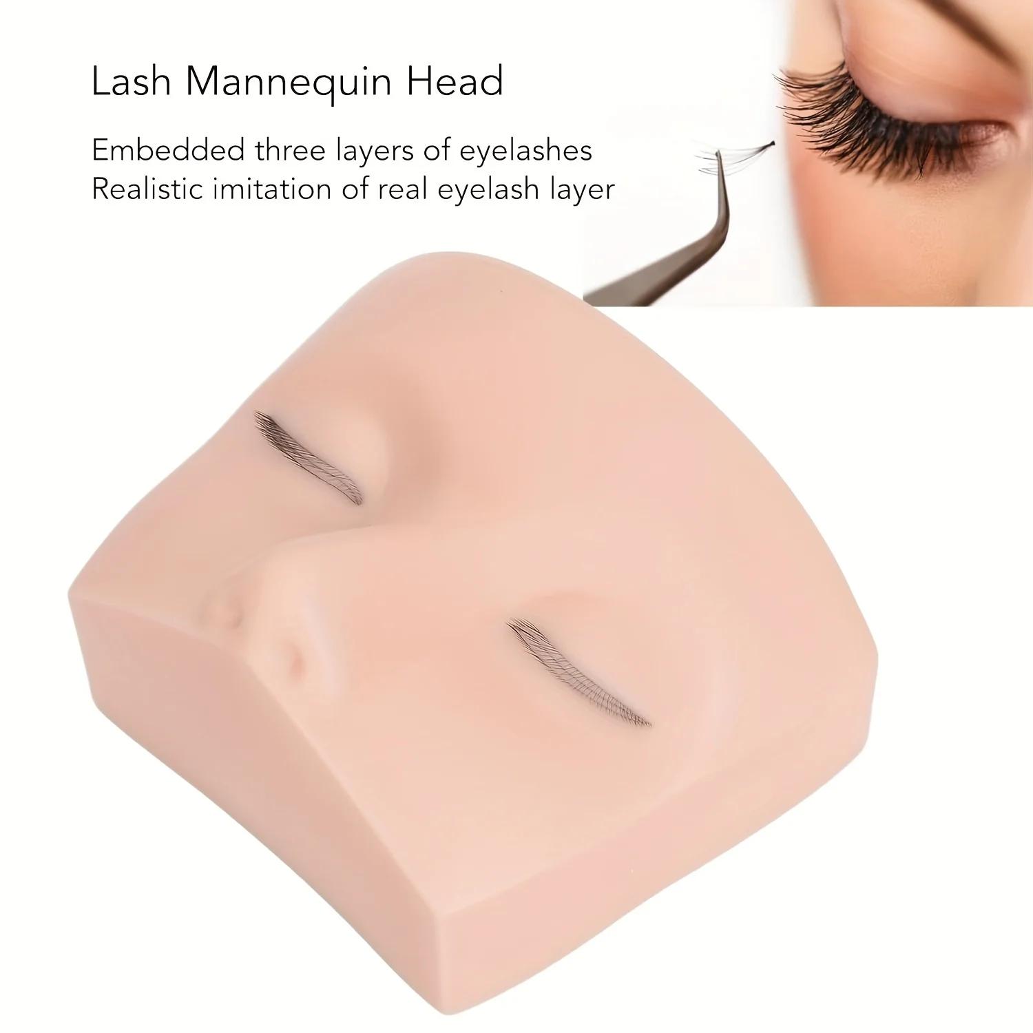 Tête de mannequin de cils tête de mannequin de maquillage Extensions de cils modèle de visage de pra