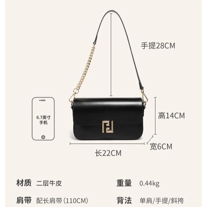 Sac carré en cuir de vache lisse pour femmes – Sac à bandoulière élégant sous les bras pour filles p