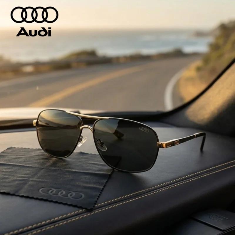 Lunettes de soleil polarisées Audi de luxe, style pilote carré, anti-éblouissement, pour la conduite