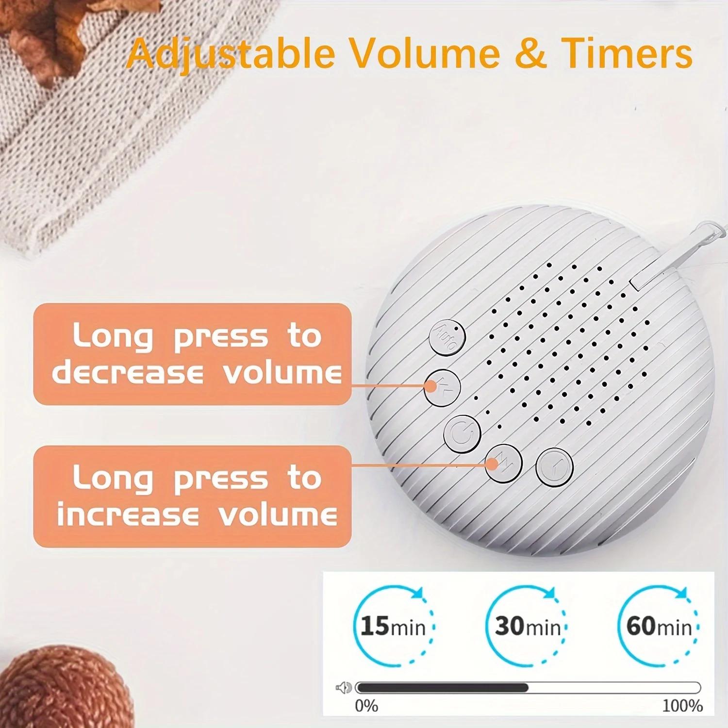 Machine à bruit blanc 10/12 sons, Rechargeable par USB, Portable, pour bébé, adulte, personnes âgées
