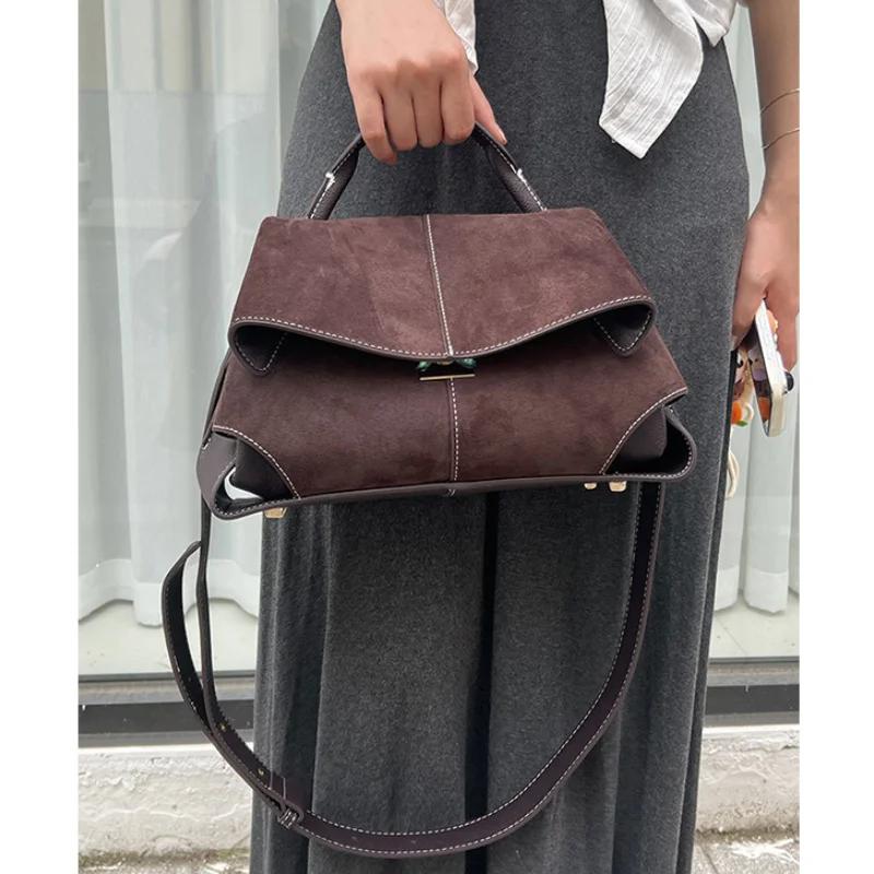 Sac à main de marque Vintage en daim haut de gamme, sac à bandoulière/à bandoulière tendance à rabat