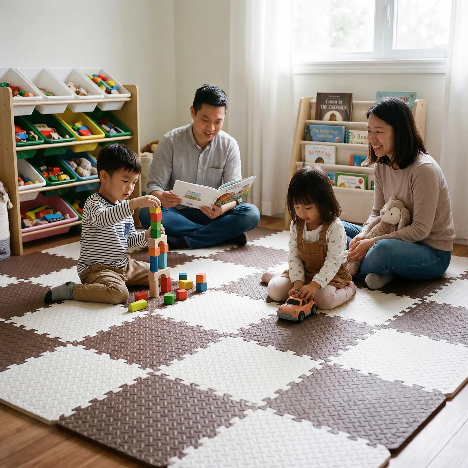 Tapis de jeu pour bébé en mousse EVA, grand format 60x60cm, 16 pièces, tapis de puzzle pour enfants,