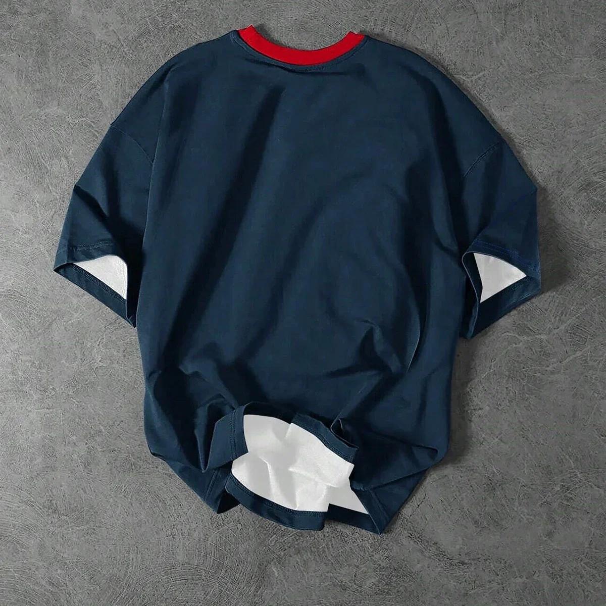 T-shirt à manches courtes et col rond pour hommes et femmes, avec lettres et chiffres imprimés, pour