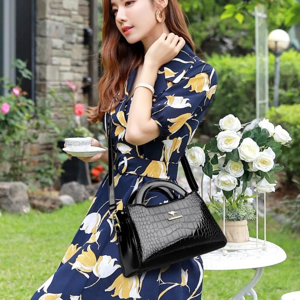 KAIDIFEINIROO marque kangourou Alligator Pu cuir épaule sac à bandoulière pochette sacs à main pour