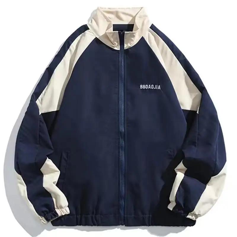 Veste Homme Rayée Réfléchissante 2026 – Manteau Streetwear Hip Hop Zippé Coupe-Vent Harajuku Léger S