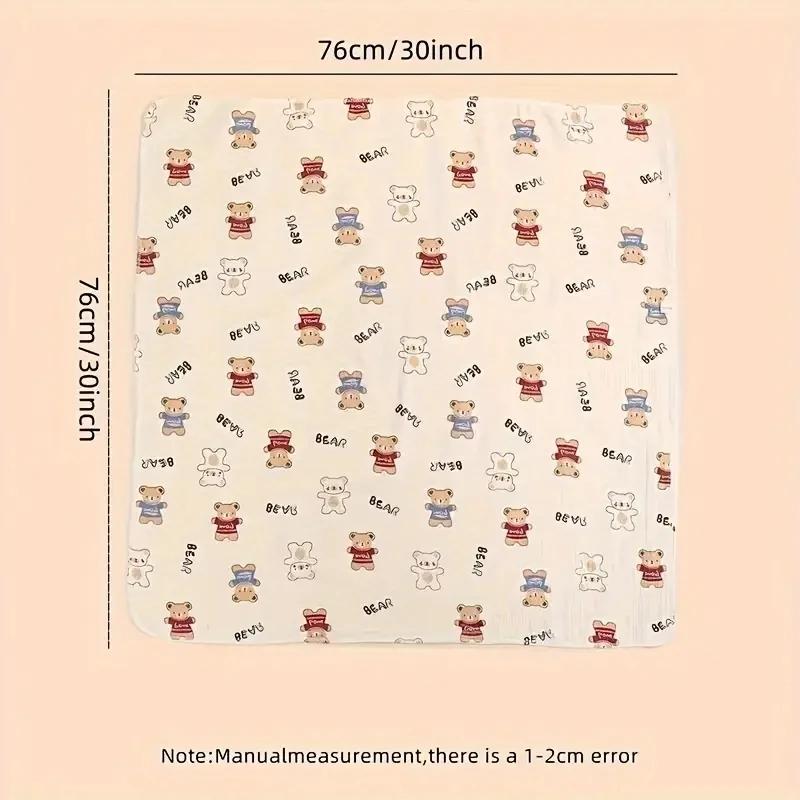 Couverture d'emmaillotage en mousseline de coton pour bébé, imprimé de dessin animé mignon, douce et