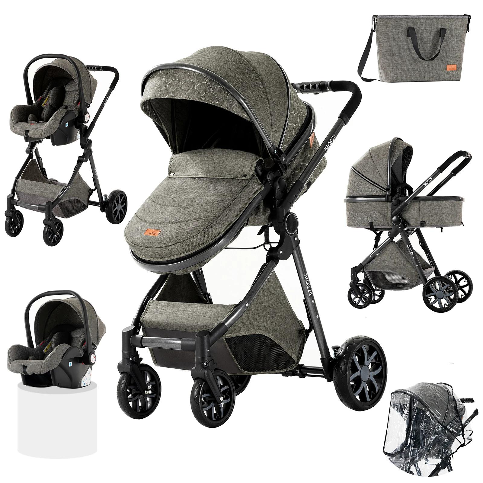 Système de voyage de poussette de bébé 3 en 1 de luxe avec siège auto landau de bébé poussette infan