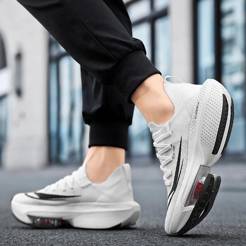 Marathon coussin d'air hommes chaussures de course respirant marathon sport gihtweight baskets femme