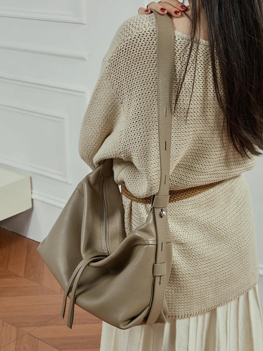 YANATARI sac de boulette en cuir souple sac en cuir souple grande capacité minimaliste sac à bandoul