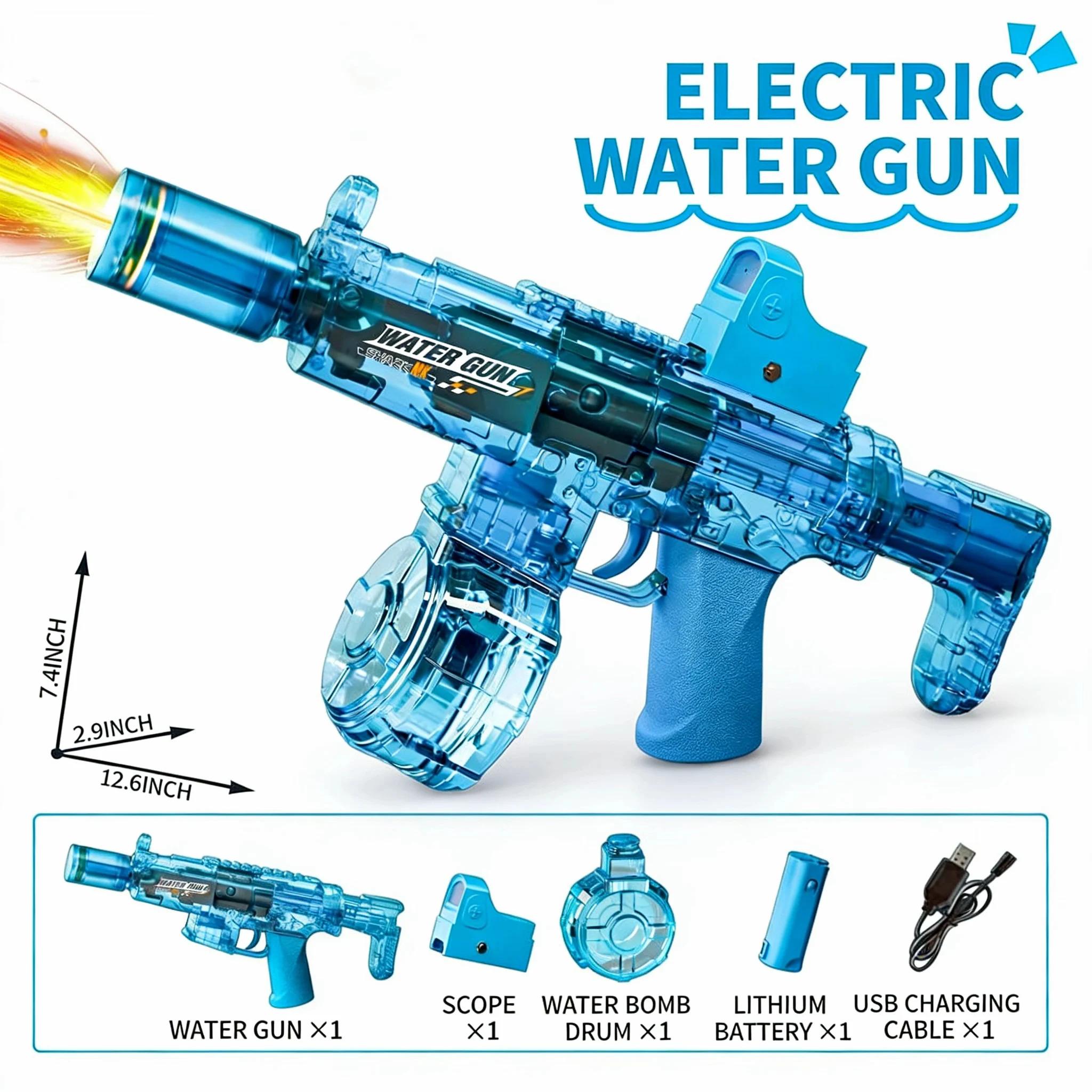 Pistolet à eau électrique à simulation de tir et de recul, jouet pour enfants avec capteur automatiq