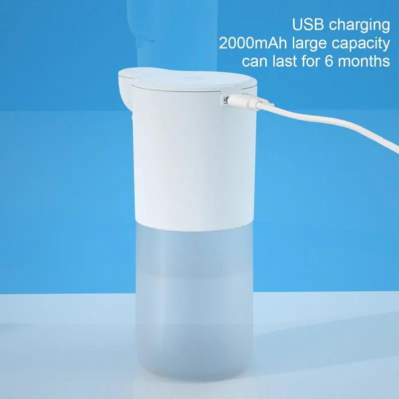 Distributeur de savon automatique sans contact 350ML Distributeur de mousse de savon USB Rechargeabl