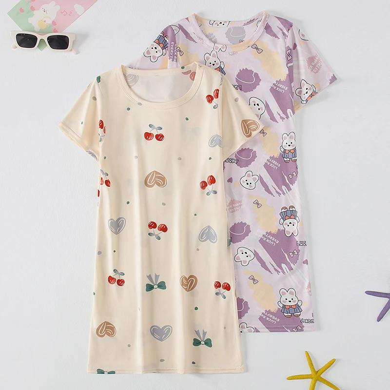 Jupe droite pour enfants, jolie et douce, confortable, maison, décontractée, col rond, grande taille