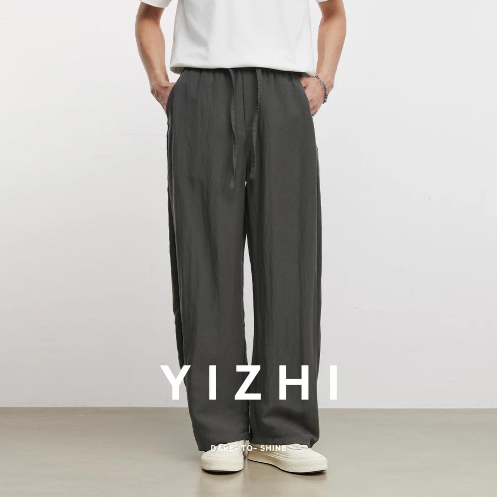 Pantalon large en lin et lyocell pour homme, style scimitar, nouvelle collection printemps-automne 2