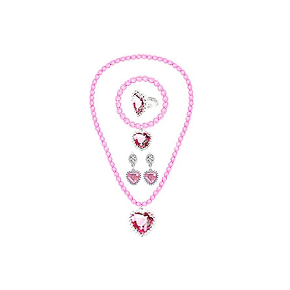 Enfants filles Elsa Sofia Belle princesse accessoires raffinement perles collier Bracelet bague bouc
