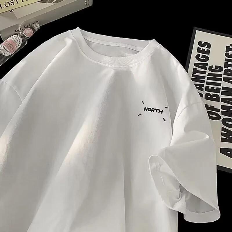 T-shirt imprimé avec Logo minimaliste 【M-8XL】 T-shirt Super grand pour hommes, mode été, Style sport