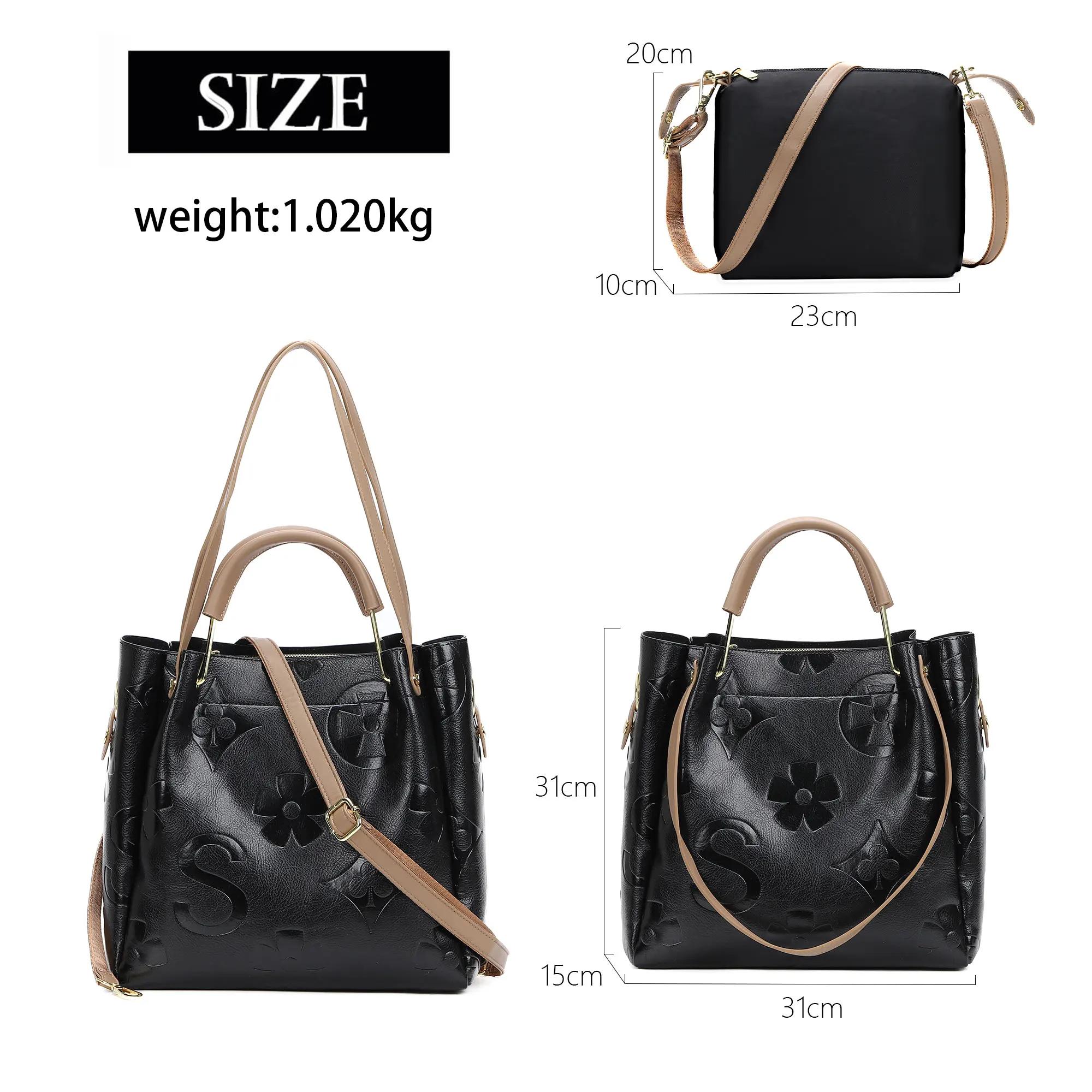 Ensemble de sacs à main avec poignée supérieure, grand sac à bandoulière en cuir végétalien, sac sea