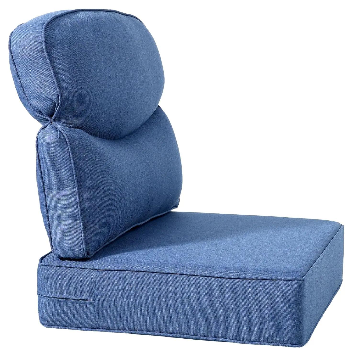 Ensemble de coussins de patio 24x24x6 po, 5 pièces, zippés, résistants à l'eau, pour chaise à bascul