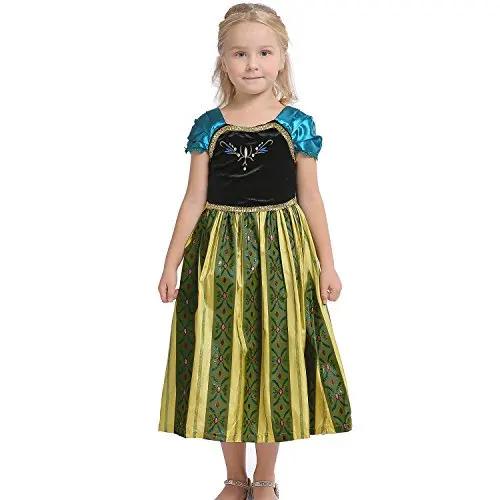 Robe couronnement Anna exquise 2026 tout-petits, robe princesse Reine des Neiges Halloween déguisement Elsa