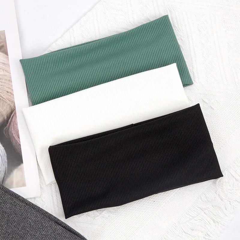 Bandes de cheveux élastiques de couleur unie pour femmes et hommes, bandeau de course, Fitness, spor