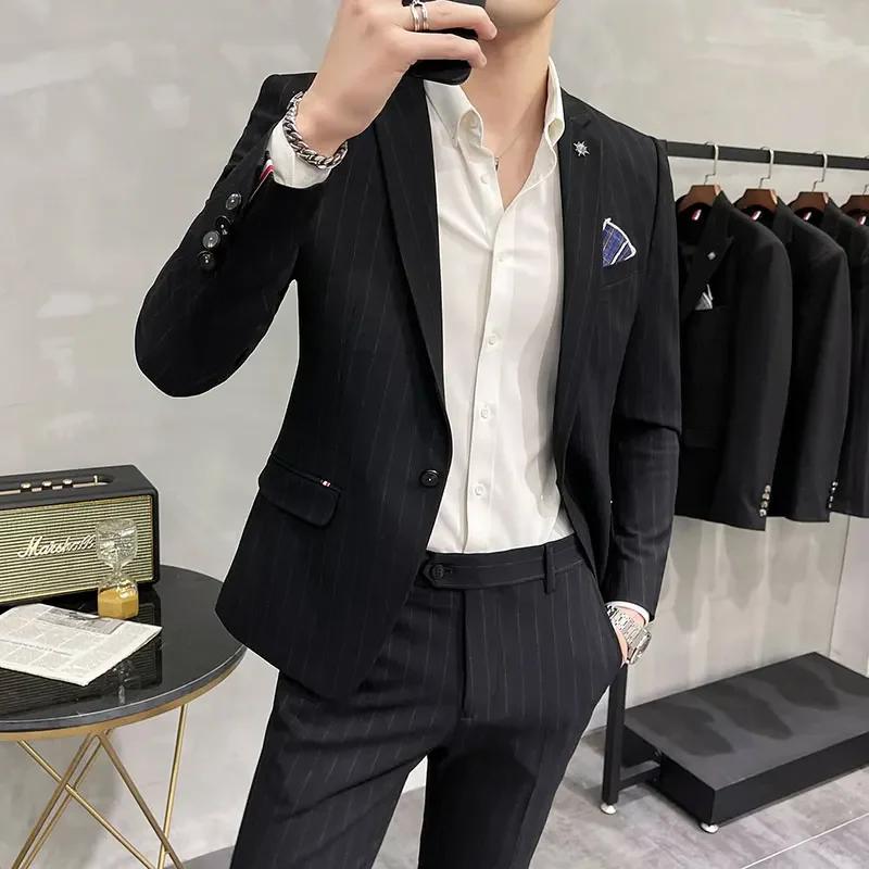 Costume de mariage deux pièces de haute qualité pour hommes, Costume de Banquet décontracté d'affair