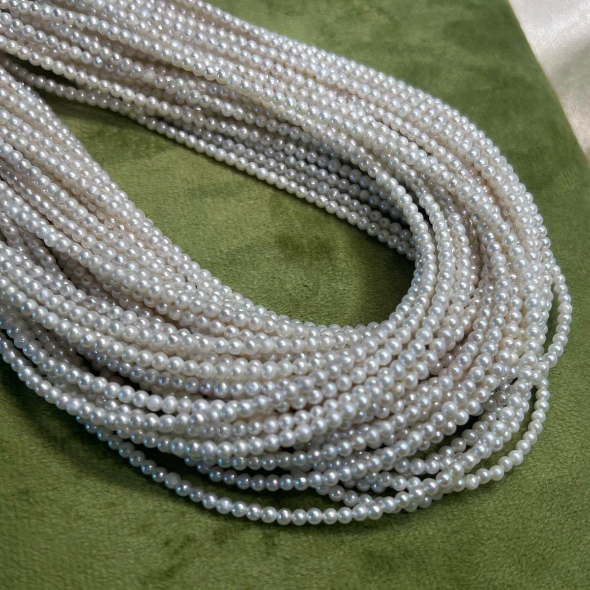 Perles presque rondes de haute qualité AAA 2-3mm, perles d'eau douce naturelles exquises pour la fab