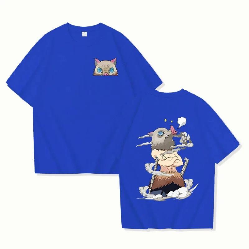 Anime démon Slayer Hashibira Inosuke dessin animé imprimé t-shirt été mode coton à manches courtes c