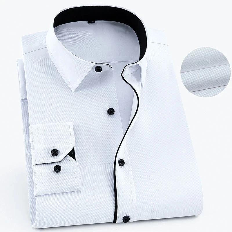 Chemise d'affaires à manches longues pour hommes, grande taille 8XL 7XL 6XL, printemps automne, coul