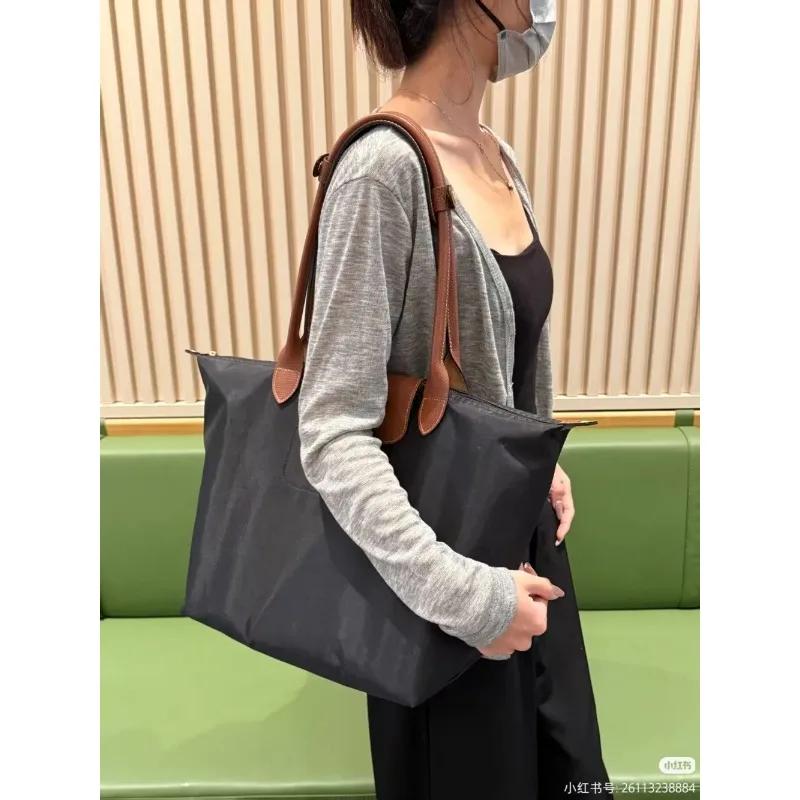 Sac fourre-tout en nylon imperméable de grande capacité pour femmes, sac à main léger, sac à bandoul