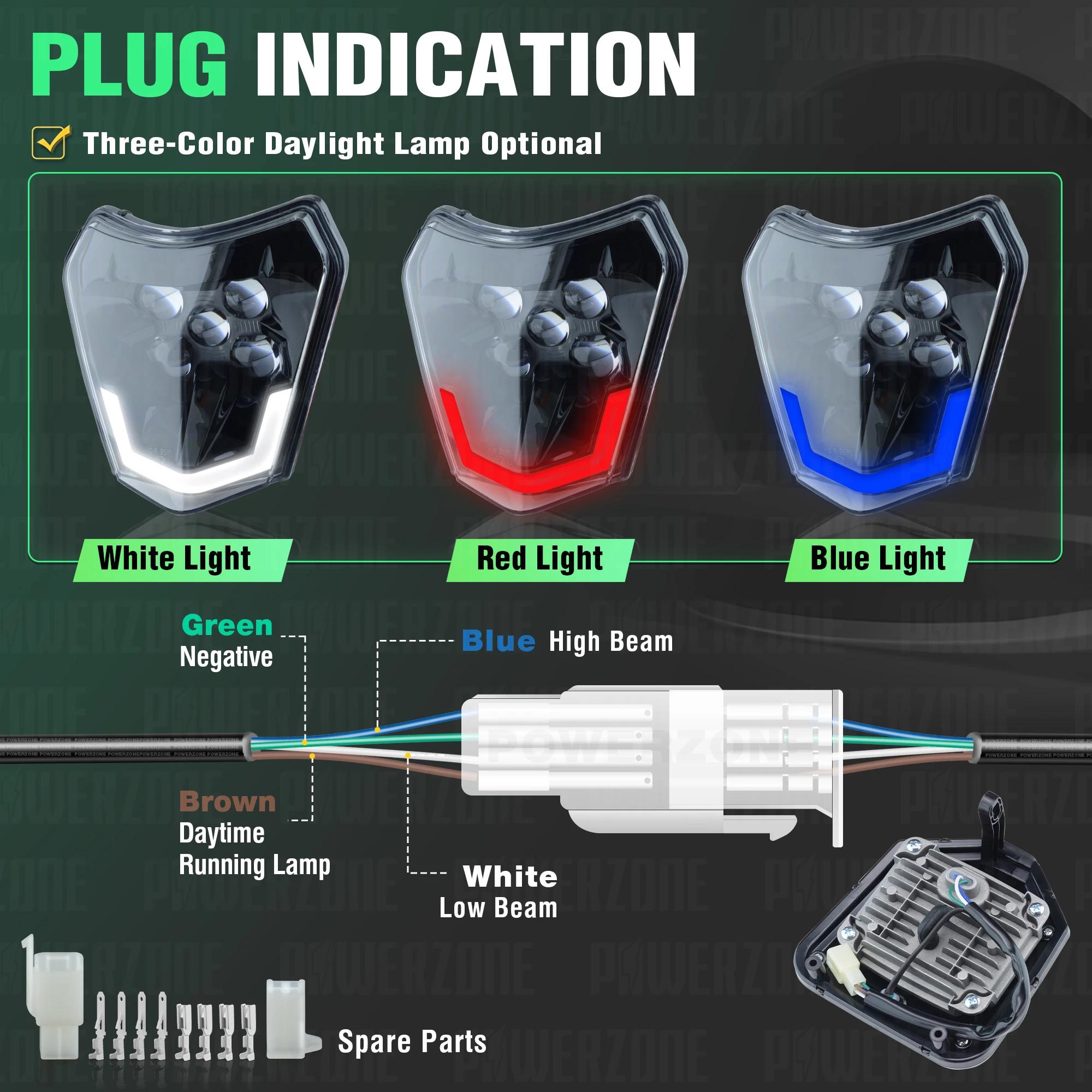 SPACEMOTO moto phare LED phare phare Supermoto carénage pour KTM EXC SXF MX Dirt Bike Enduro phare L
