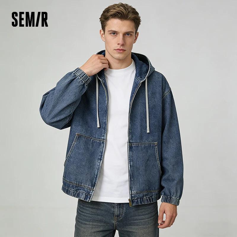 Veste américaine Semir pour homme, collection Printemps 2026, en jean à capuche, style urbain vintag