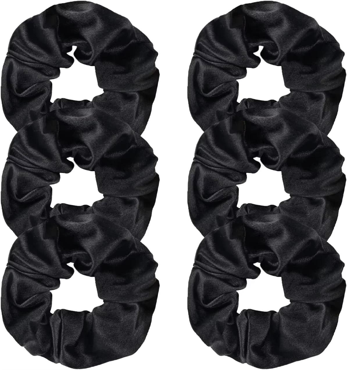 6 pièces chouchous en Satin bandes de cheveux élastiques attaches de cheveux en Satin/velours chouch