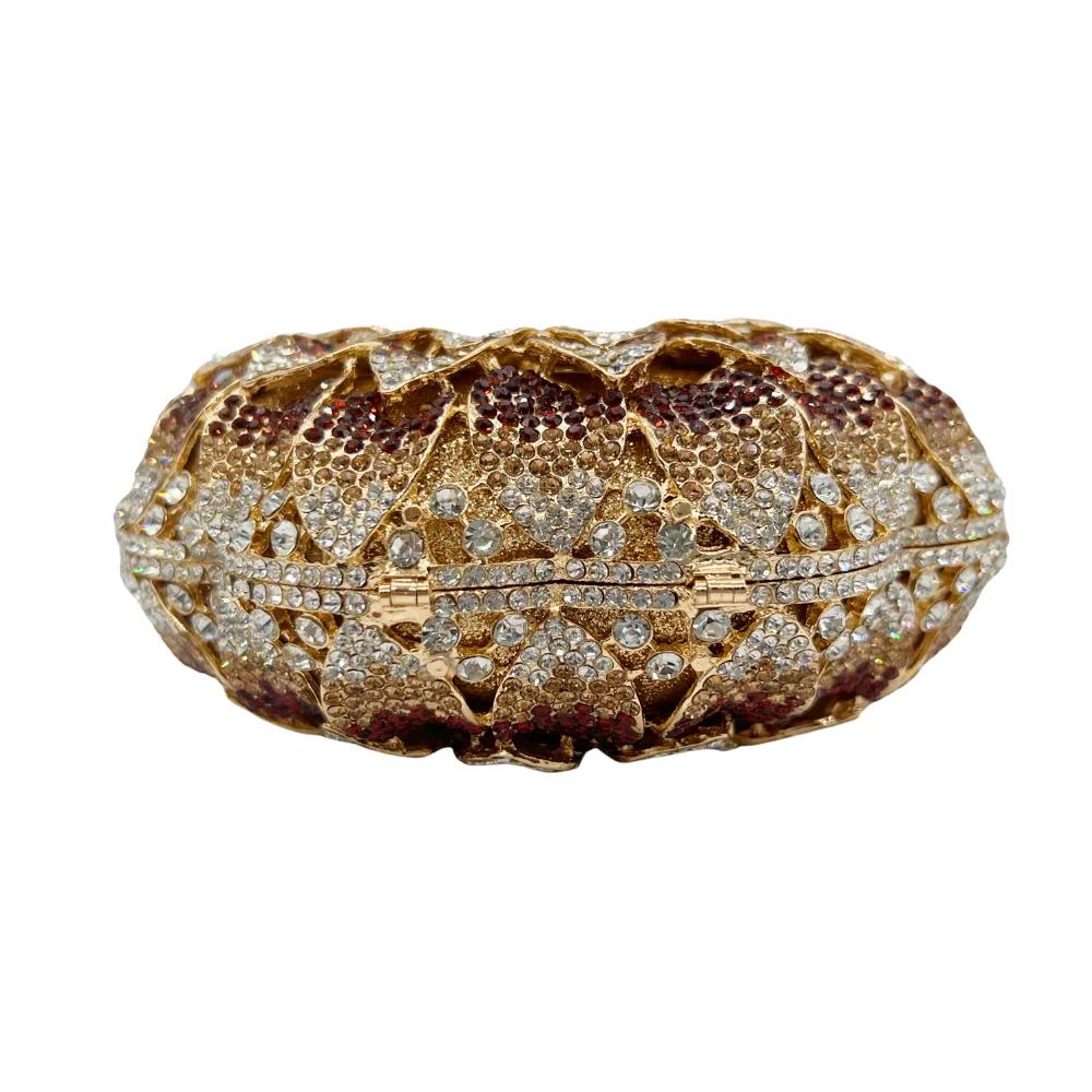 Sac de soirée de mariage pour femmes, de luxe, en forme de tournesol, creux, pavé complet, perles sc