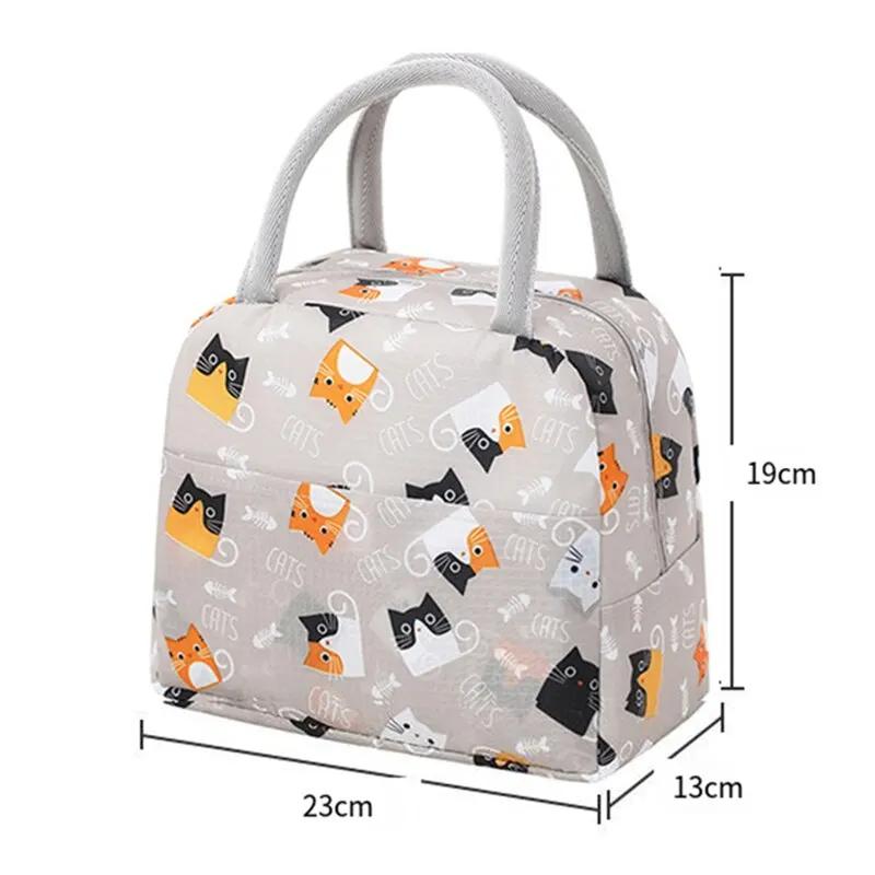 Sac à lunch isotherme de dessin animé pour enfants, sac à bento portable, fourre-tout de pique-nique