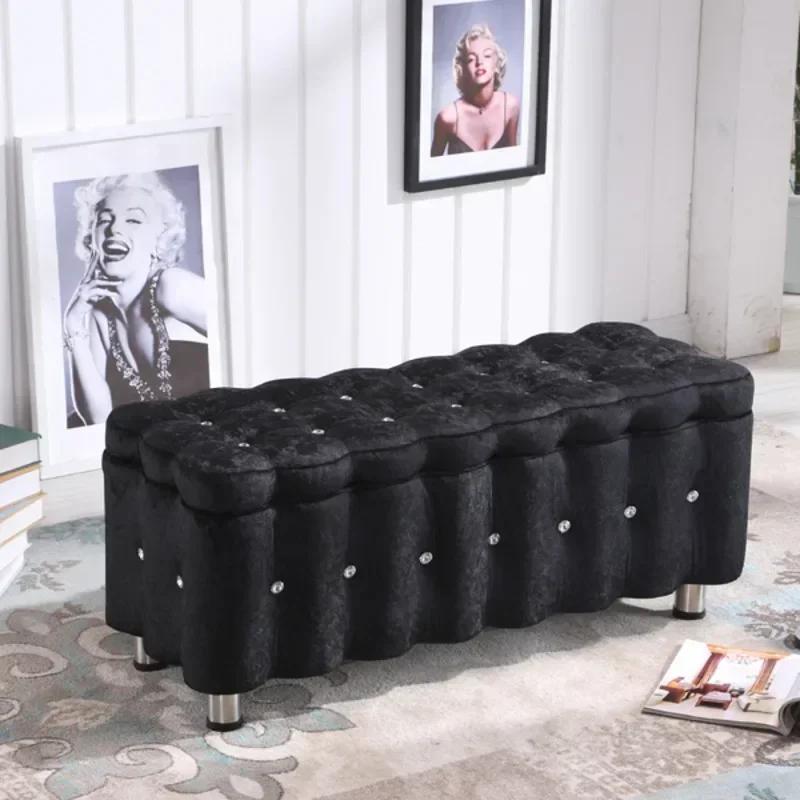 Tabouret de canapé en daim européen, chaise à chaussures polyvalente pour magasins de vêtements, ent