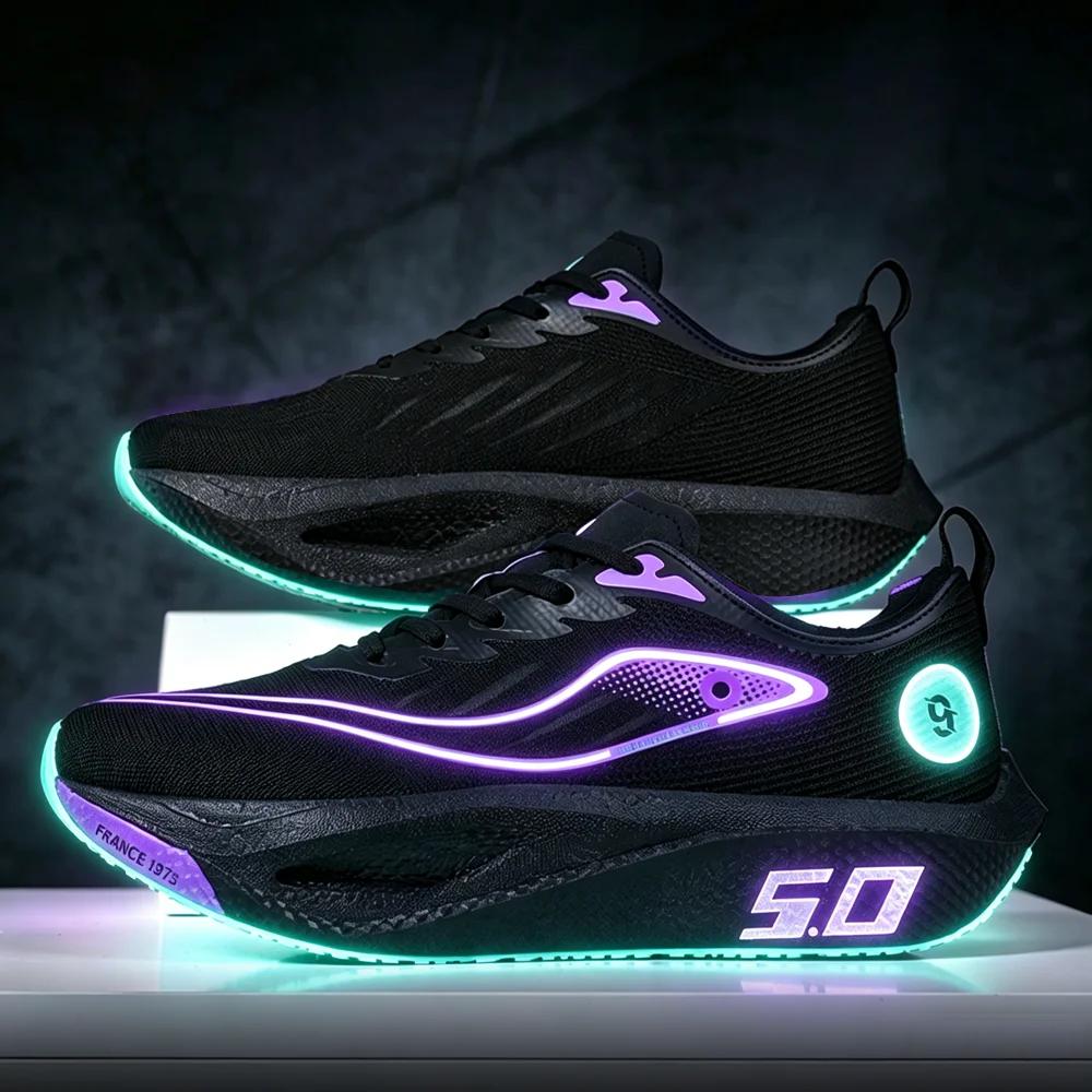 Chaussures de course pour hommes, spécialité sportive, plaque en carbone, marathon, respirantes, lég