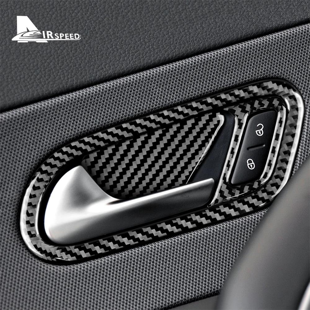Autocollant de panneau de poignée de porte de voiture en Fiber de carbone véritable souple, pour Vol