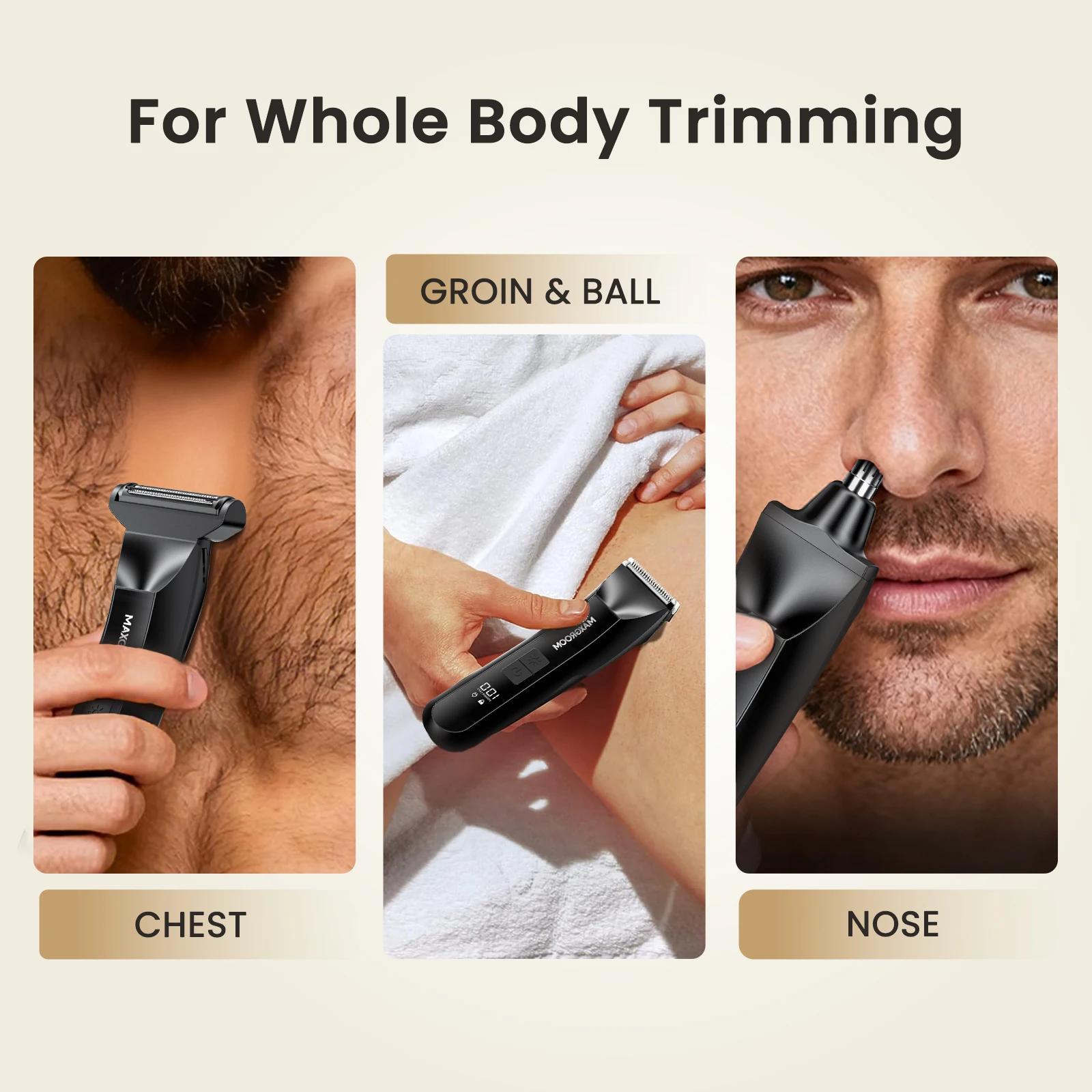 MAXGROOM nouveau corps tondeuse à cheveux rasoir pour hommes tondeuse à billes pour l'aine pubienne