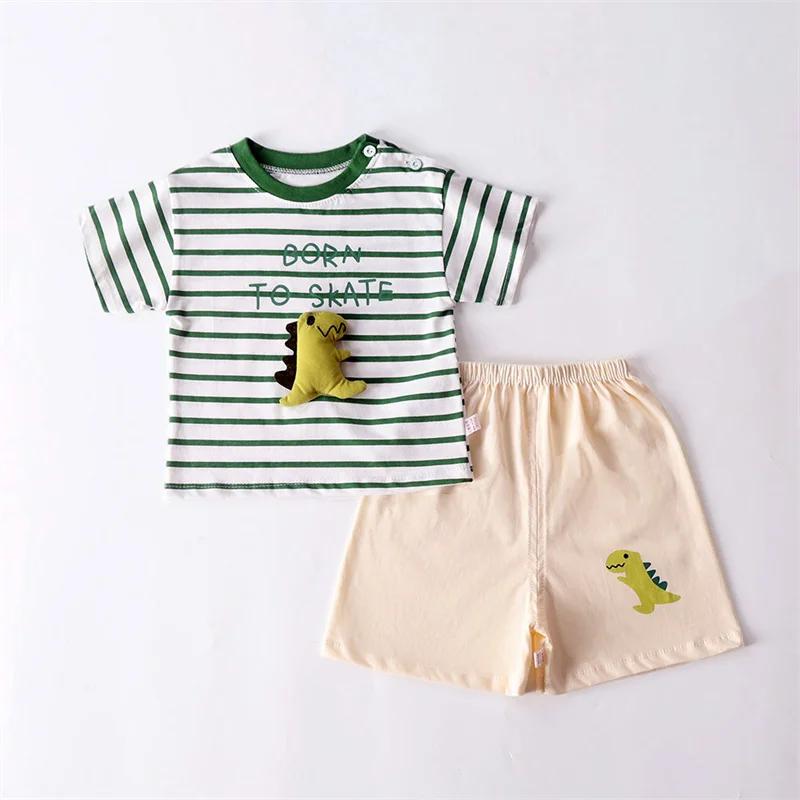 Ensemble de vêtements pour enfants bébé garçon/fille T-Shirt + short vêtements d'été coton dessin an