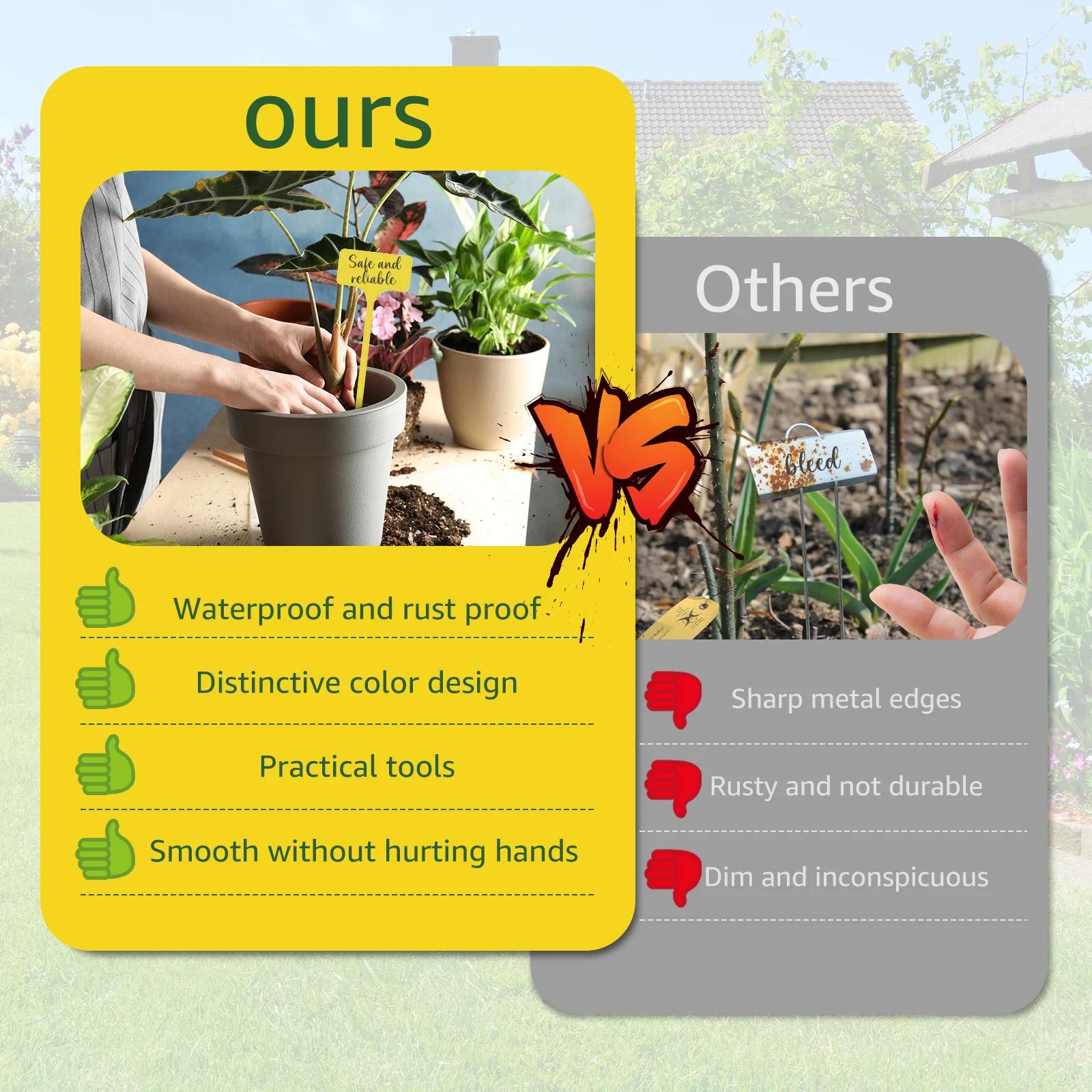 Étiquettes de plantes de jardin en plastique, étanches, de Type T, réutilisables, avec nom de plante