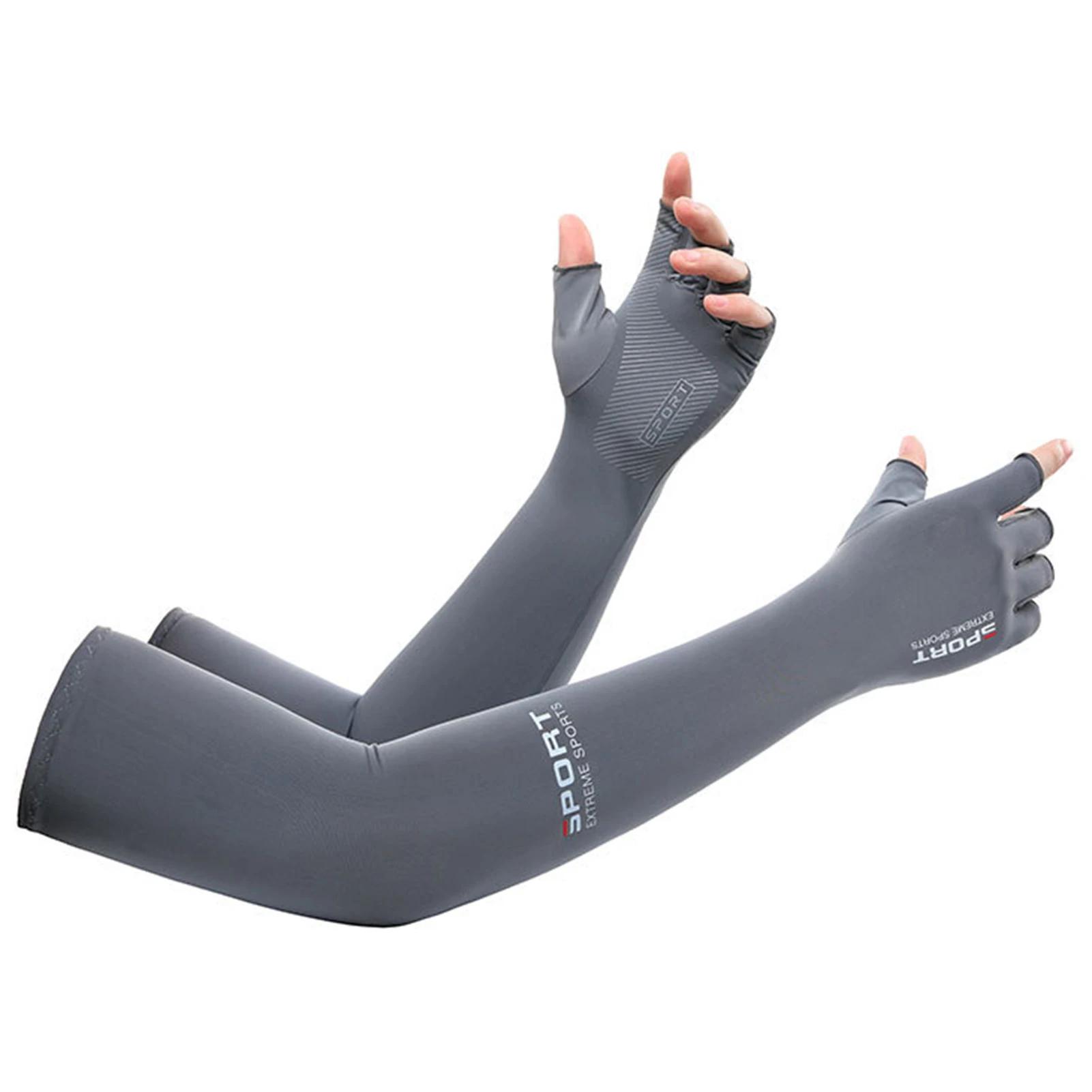 Refroidissement anti-UV d'été Manchons de bras en soie glacée, couverture extensible et respirante