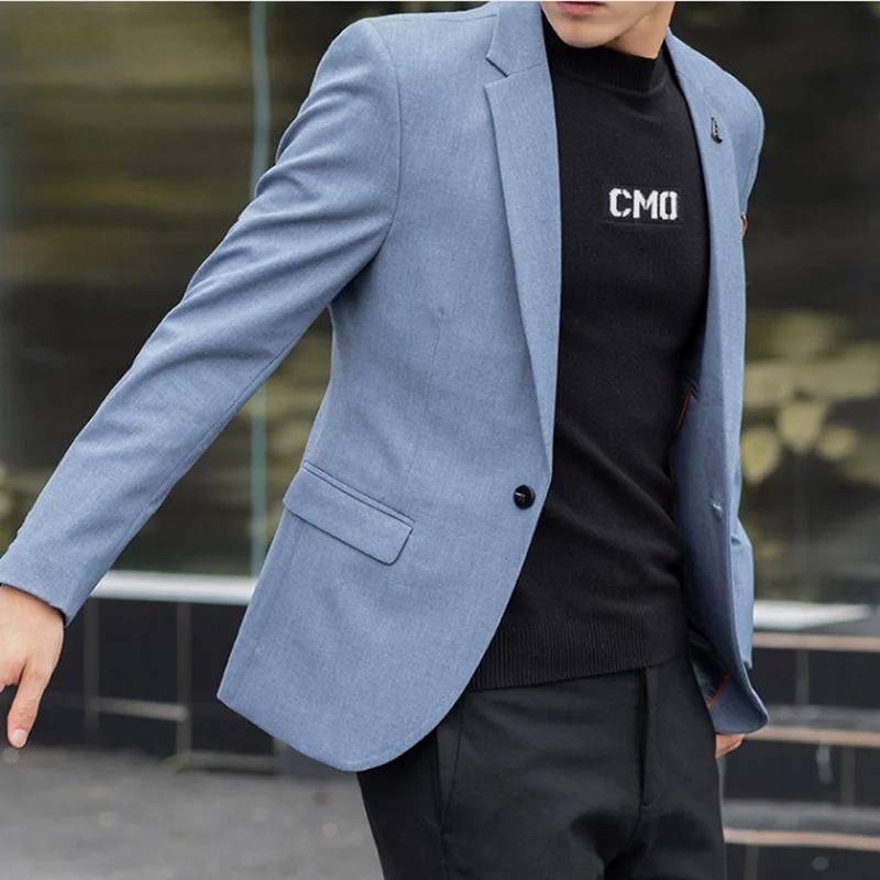 2025 Slim Fit mode costumes M-4XL haute qualité britannique décontracté couleur unie petit costume p