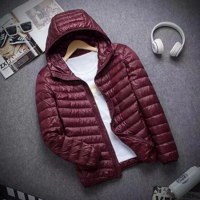 0-10 ℃ Veste d'hiver pour hommes, doudoune de canard Ultra légère, Portable, à capuche, plume, Par
