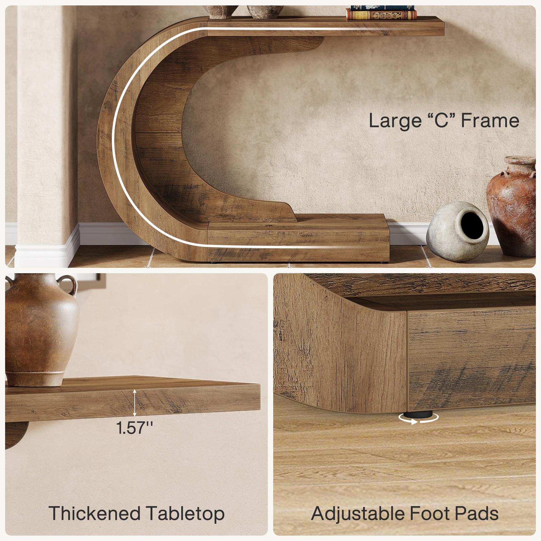 Tribesigns Table console moderne du milieu du siècle de 43,3 pouces pour entrée, table d'appoint d'e
