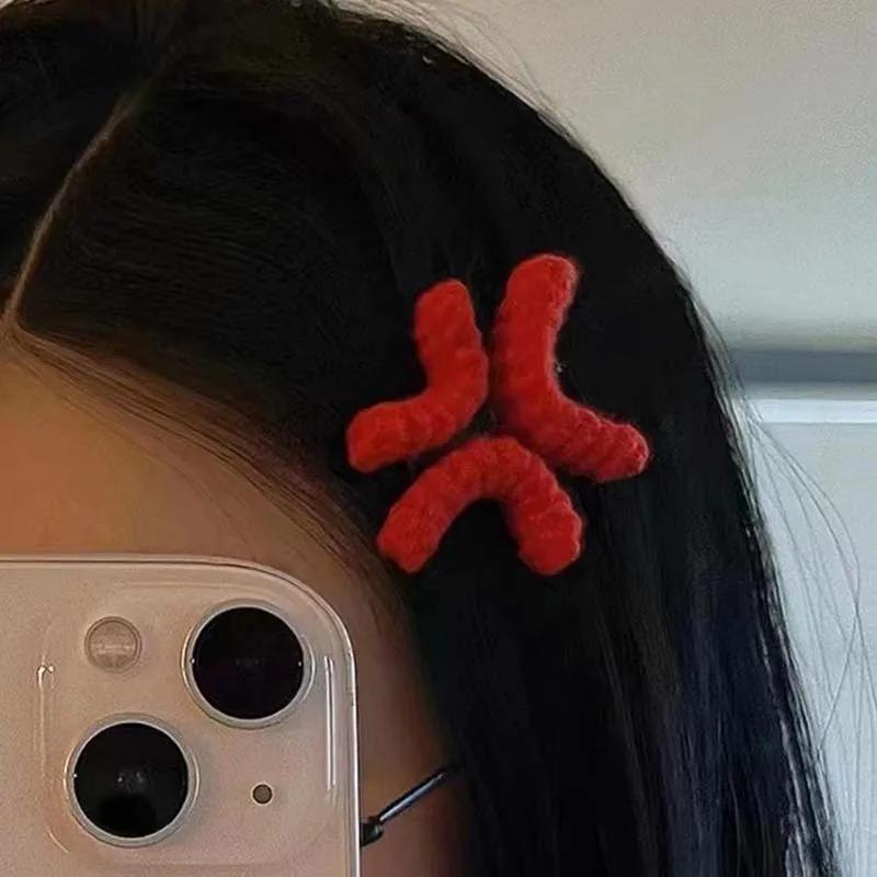 Pince à cheveux en colère, 1 pièce, nouveauté, pince à bec de canard, fil au Crochet, bandeau, Clip