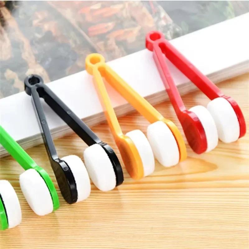 Brosse de nettoyage portable multifonctionnelle pour lunettes, mini-essuie-lunettes en microfibre po